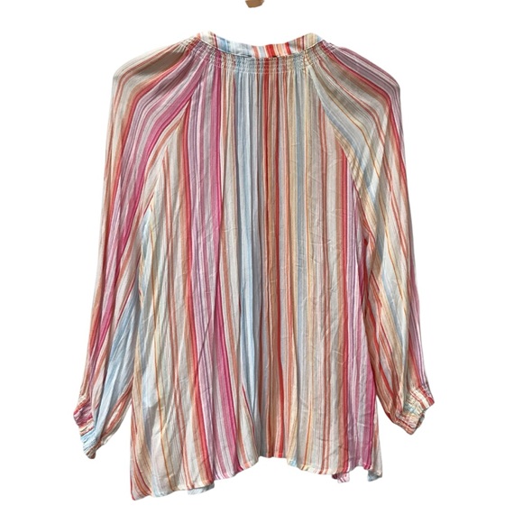 NEW - Philosophy Colorful Striped Button Blouse top Shirt ladies size 3X Orange - Picture 4 of 9